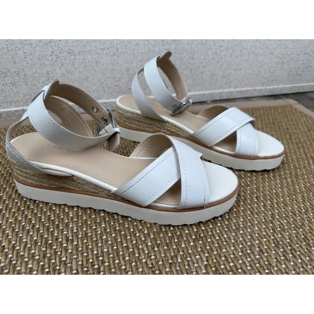 Marc Fisher Espadrille Platform Sandal — Size 10 — White - Picture 3 of 8